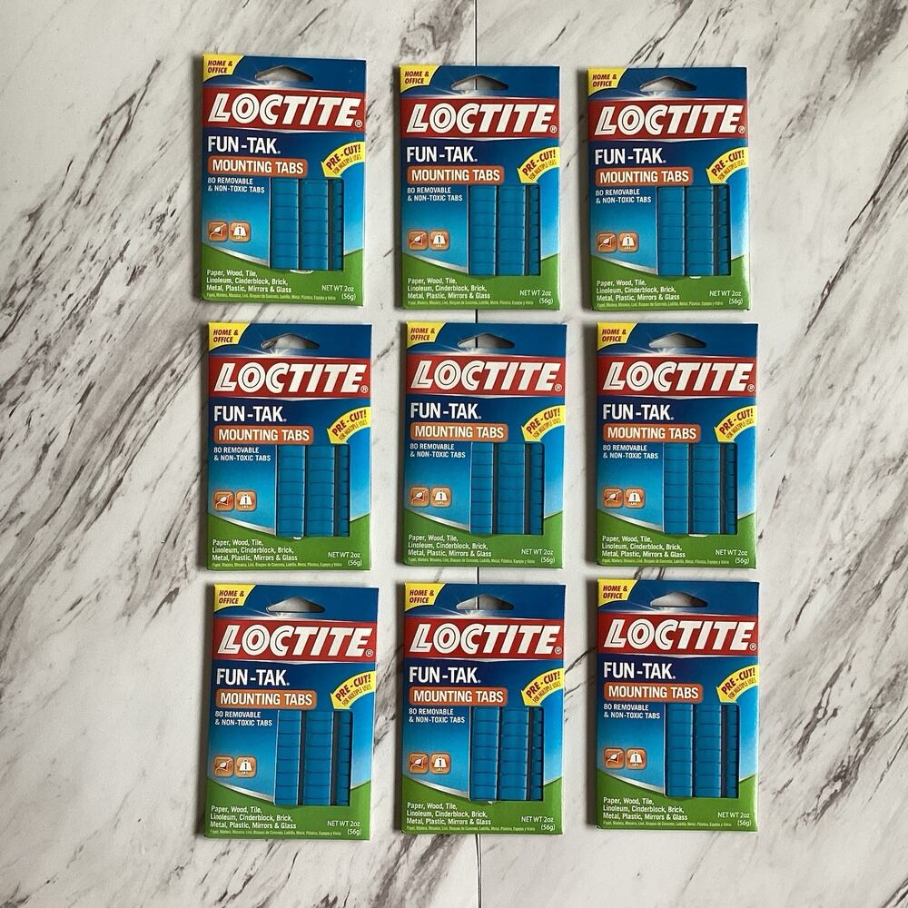 Loctite Fun Tak Mounting Putty, 9 Pack Reusable Craft Adhesive Classroom Decor